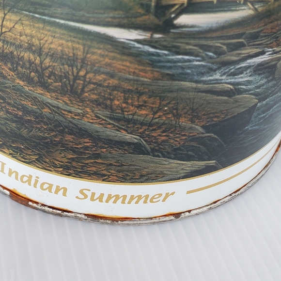 Lot Of 2 Terry Redlin Popcorn Tins Indian Summer Pleasures Of Winter Horses Deer - Picture 5 of 13